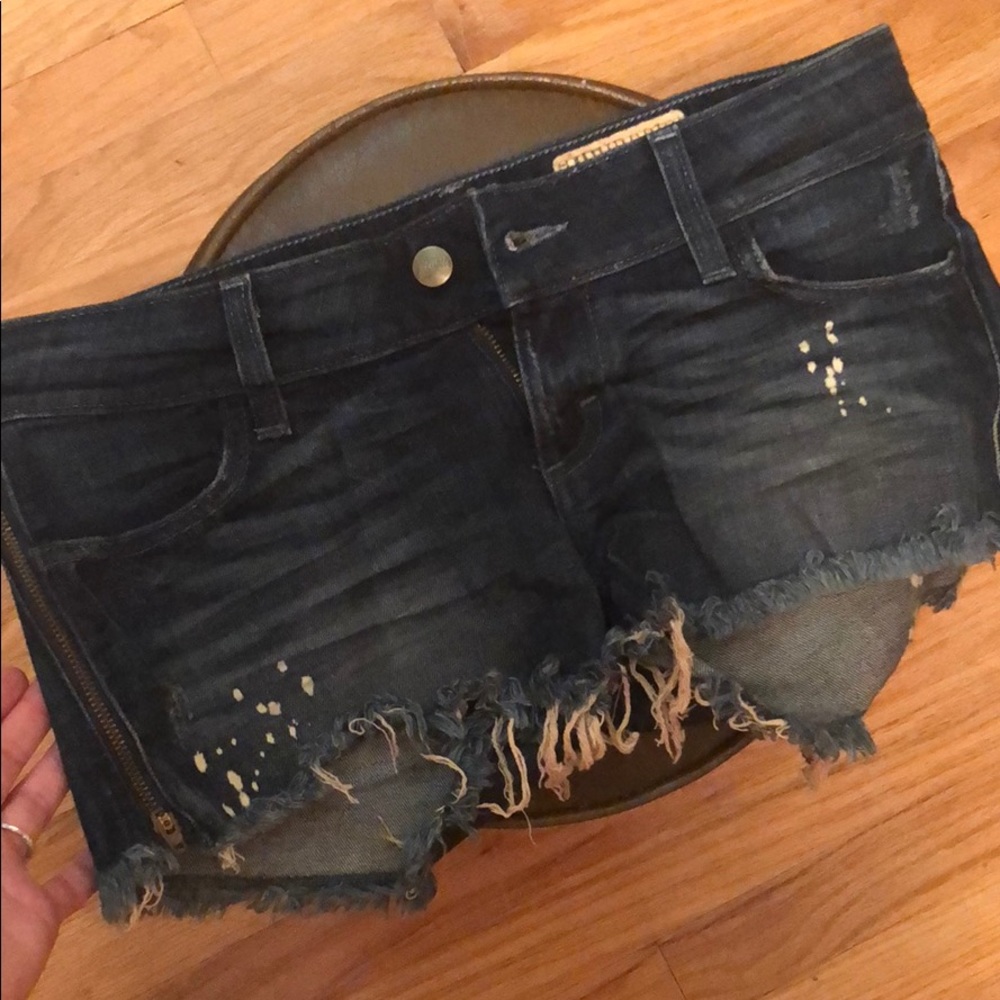 Siwy ripped jean shorts with bleach detail